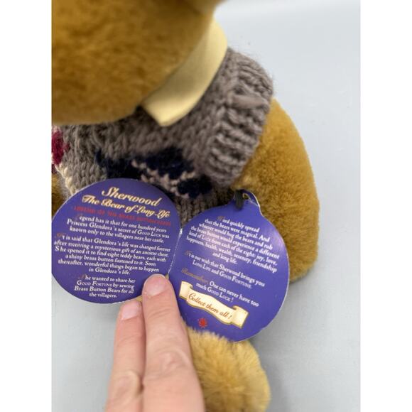 Brass Button Bears Sherwood Plush 10” Pickford Ltd Tag Glasses Sweater Cap - Picture 7 of 8